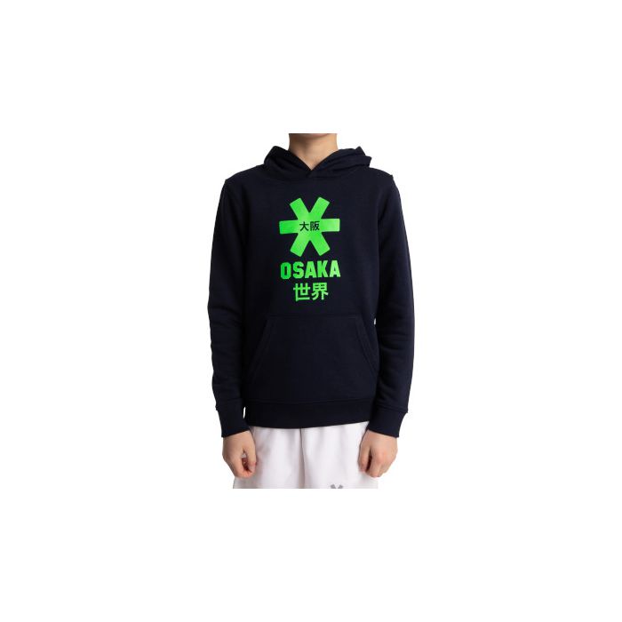 Kids Hoodie Green Star Navy Melange